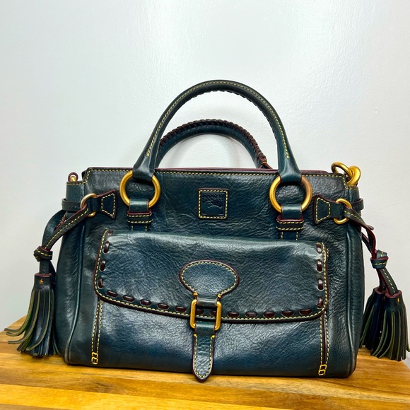 Dooney & Bourke Bags Dooney Bourke Teal Florentine Leather Satchel